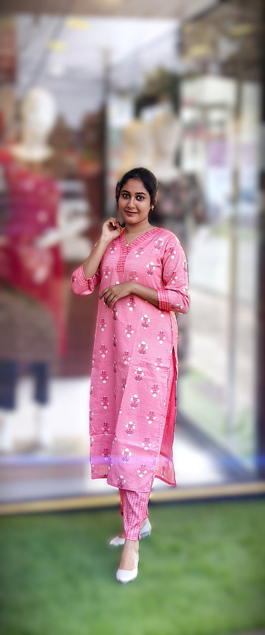 0138- ROSE SILK CO ORD SET (PINK)