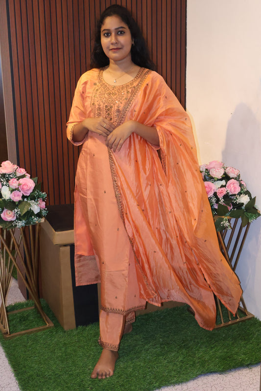 0124-PREMIUM SHIMMER CHIFFON SALWAR SUIT