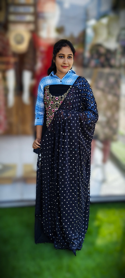 0133- EMBROIDERY UNSTITCHED SALWAR SET