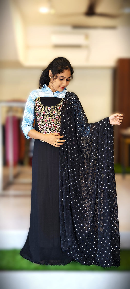 0133- EMBROIDERY UNSTITCHED SALWAR SET