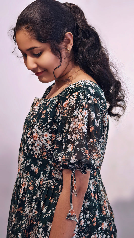 0186- Georgette Frock Kurti