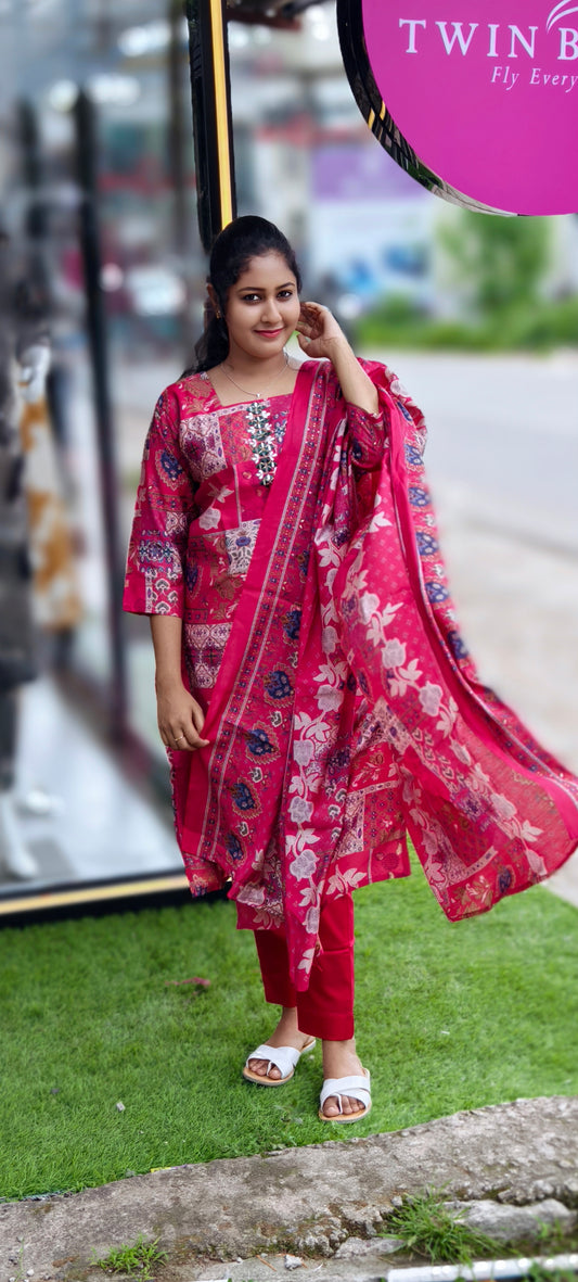 0147- Pure Modal Partywear Top & Dupatta