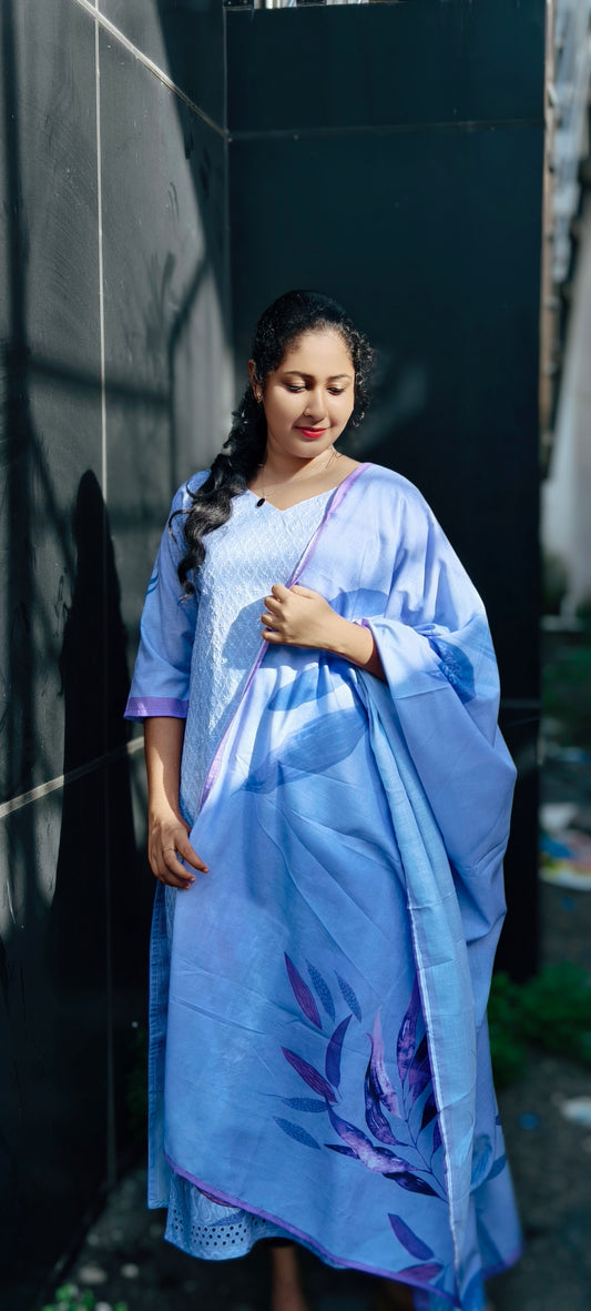 0157- Elegant Top & Dupatta Set