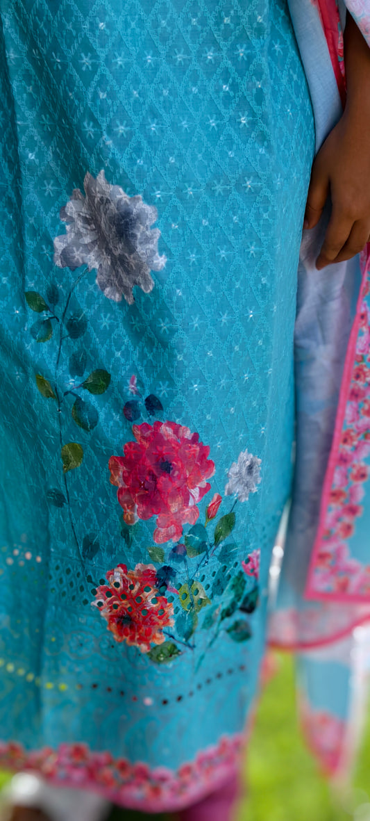 0157- Elegant Top & Dupatta Set