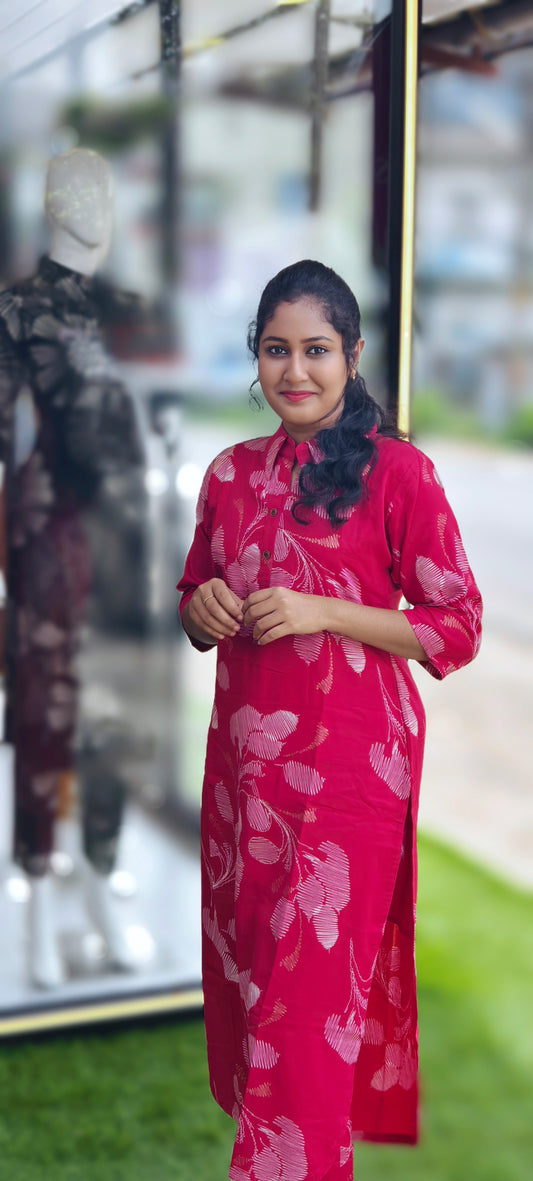 0144- Viscous Rayon Co-Ord Set Pink