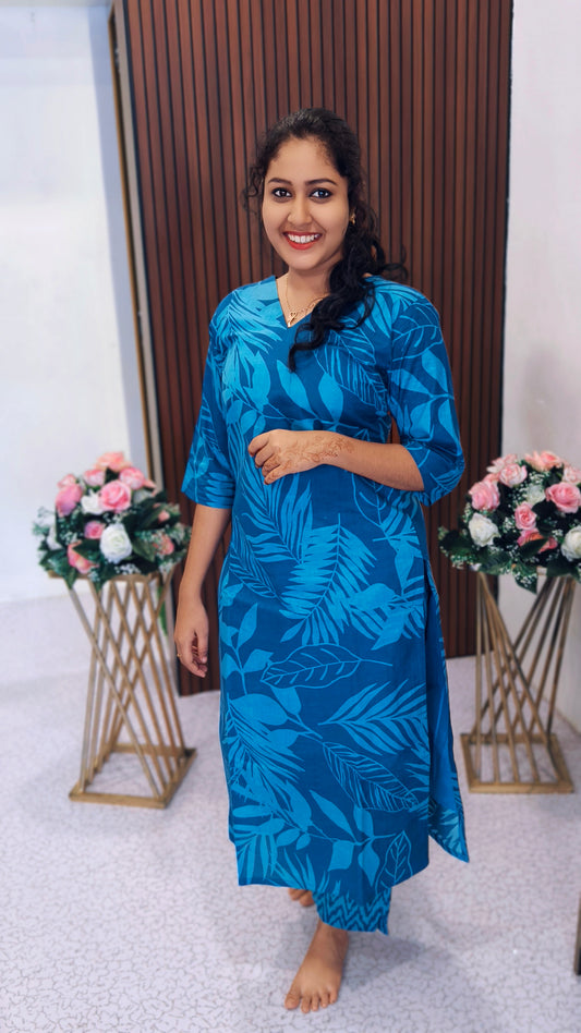 0168- Indigo Cotton Co-Ord Set